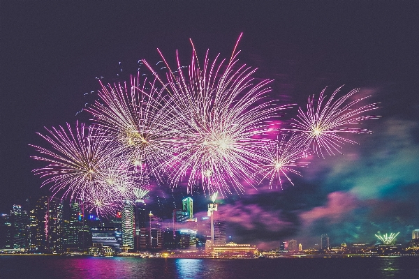 Night city recreation firework Photo