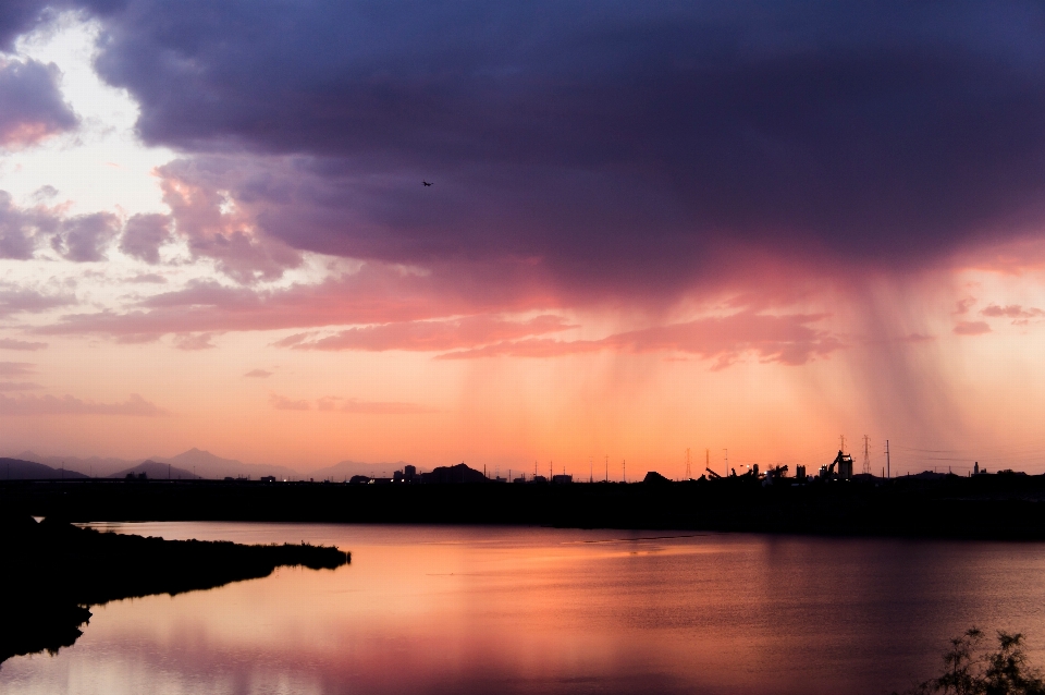 Meer horizont silhouette wolke