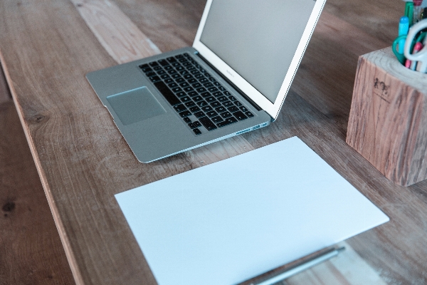 Laptop desk work table Photo