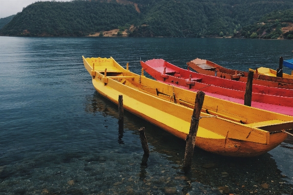 Sea coast boat lake Photo