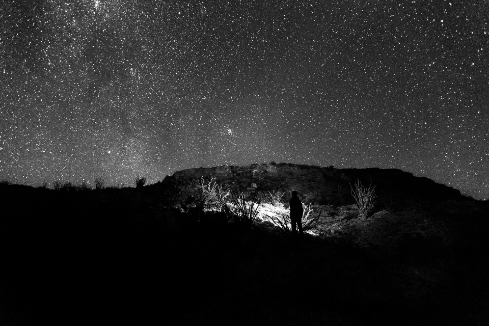 Black and white sky night star