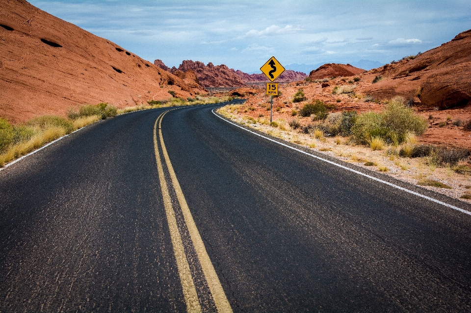 Landscape mountain road desert