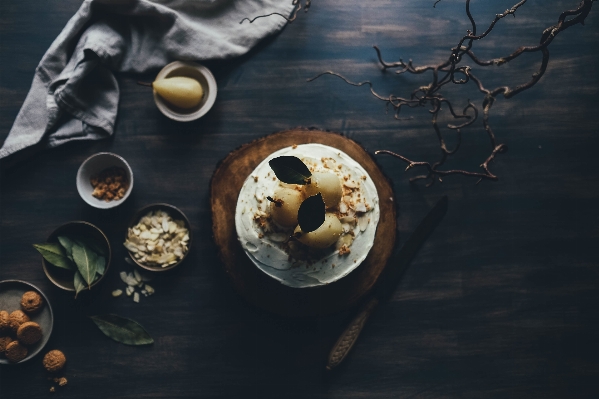 テーブル 食べ物 デザート ケーキ 写真