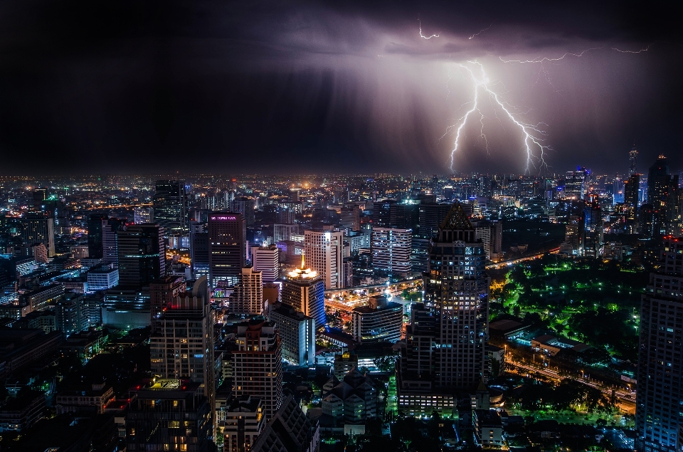 天际线 夜晚 建筑 城市