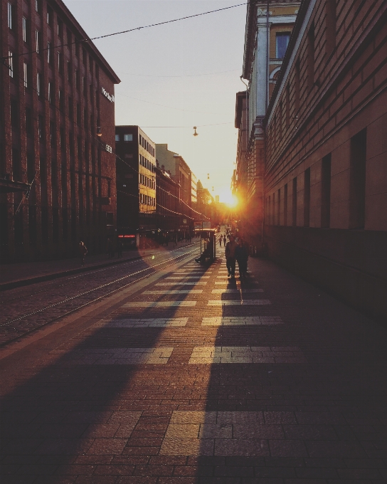 Licht die architektur sonnenuntergang straße