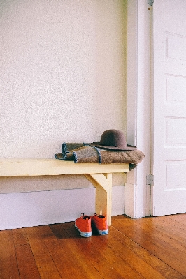 Desk table wood floor Photo