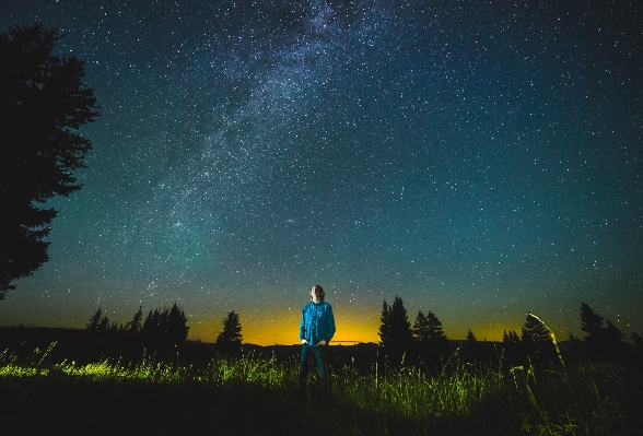 Light sky night star Photo