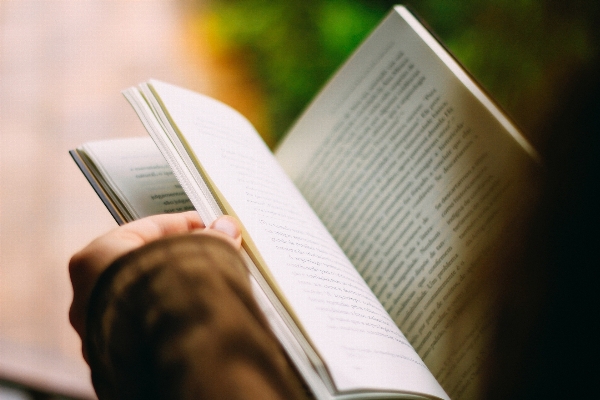 Writing hand book reading Photo