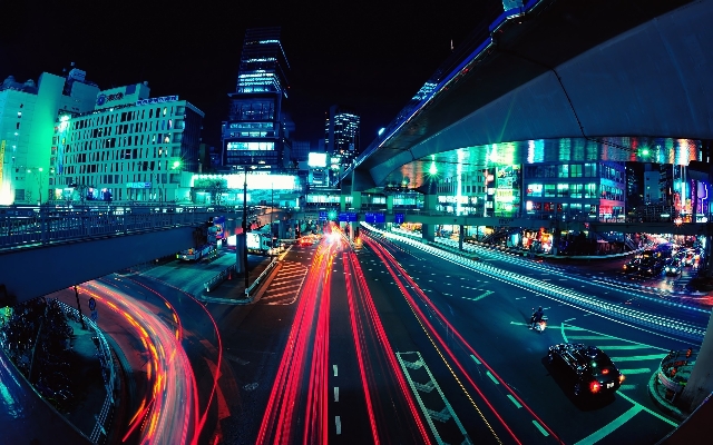 ışık ufuk çizgisi trafik gece Fotoğraf