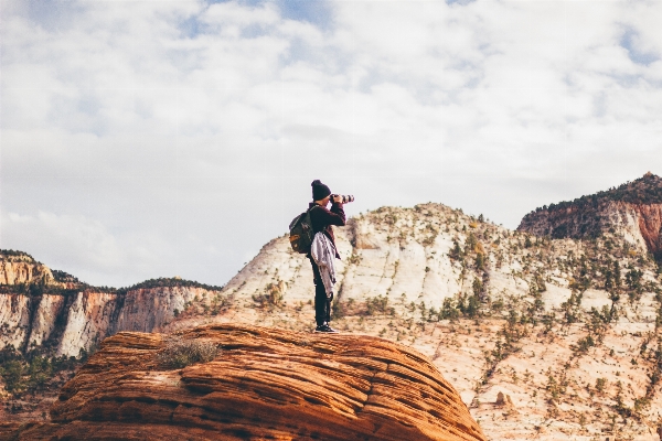 Man rock wilderness walking Photo