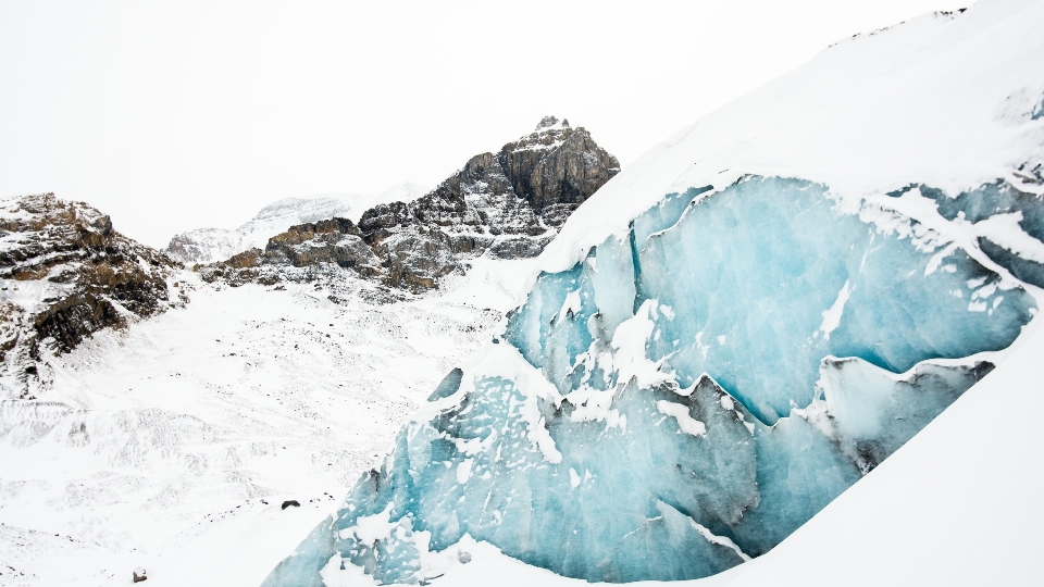 Rock mountain snow winter