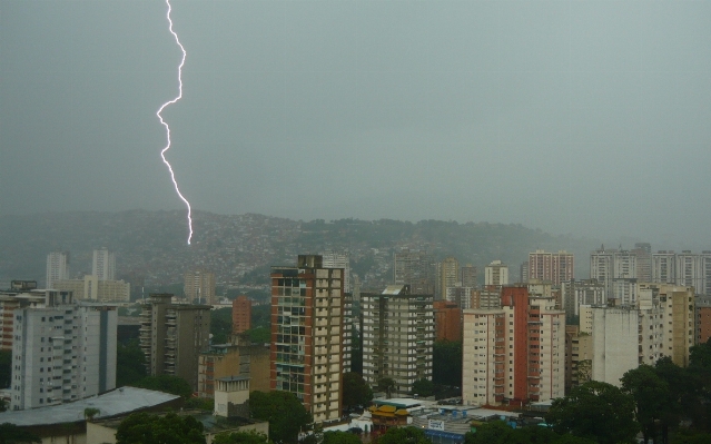 Cityscape weather haze lightning Photo