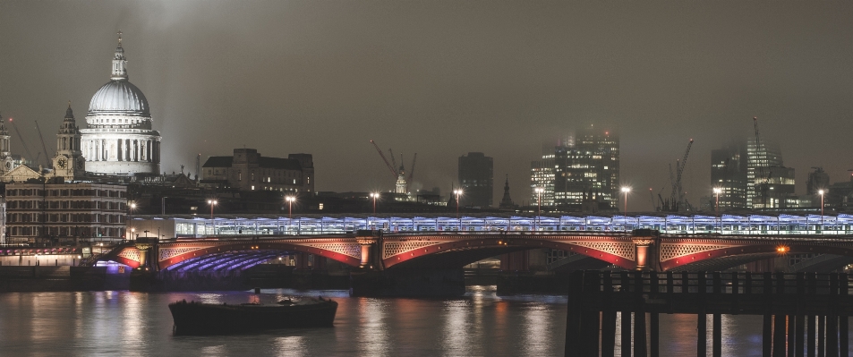 Bridge skyline night city Photo