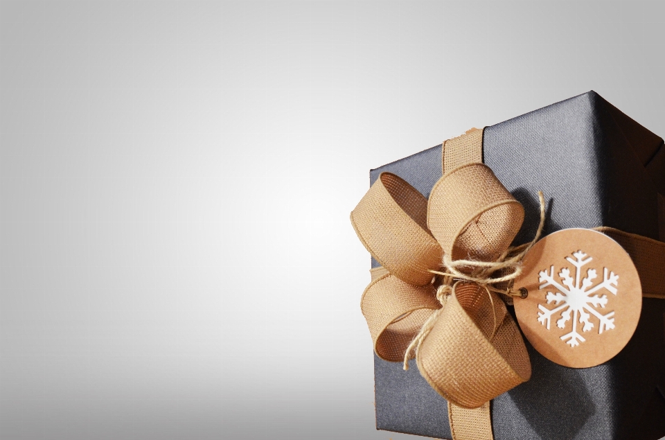 Gift brown box ribbon