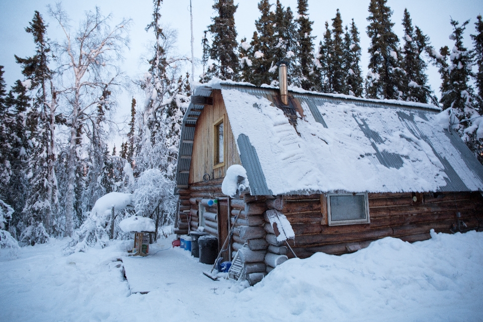 Mountain snow winter house