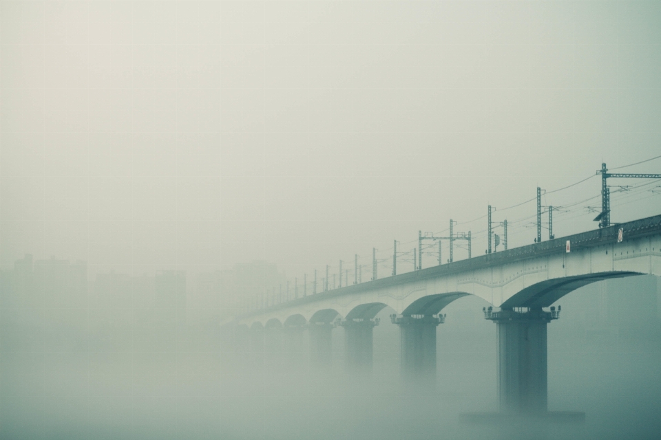 Architecture fog mist bridge