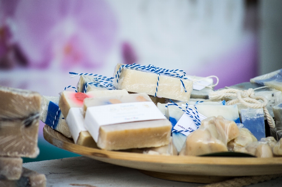 Geschenk essen blau handwerk