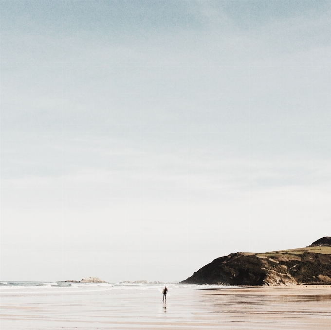 Man beach sea coast