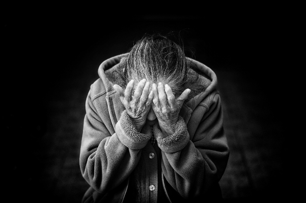 Hand light black and white woman Photo