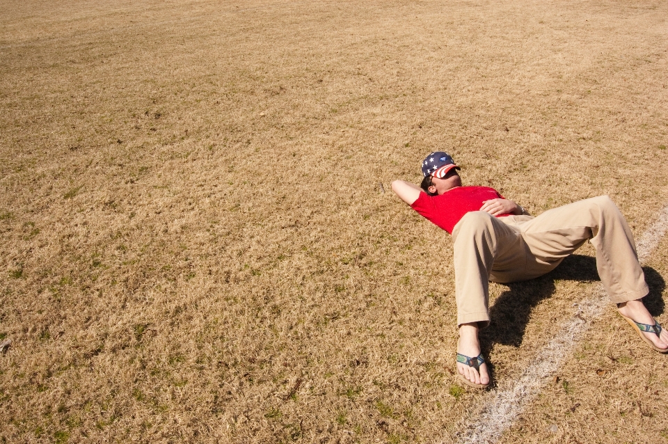 Man grass sand person