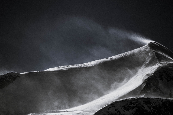 Water mountain snow black and white Photo