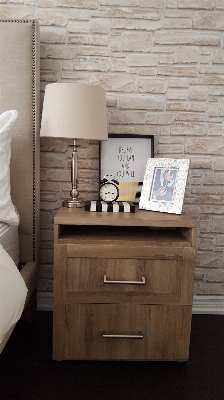 Desk table wood shelf Photo