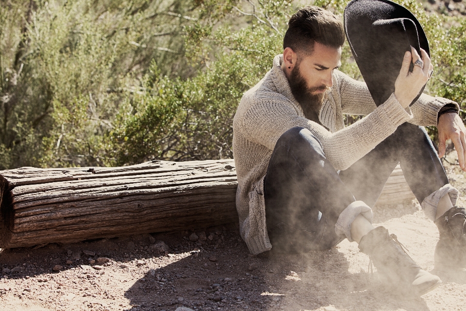 Man outdoor sand person