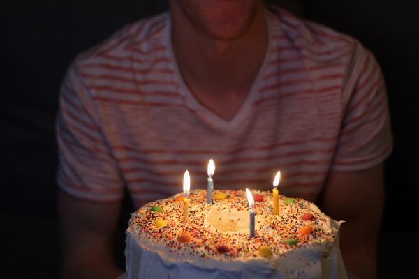 Celebration food candle dessert Photo