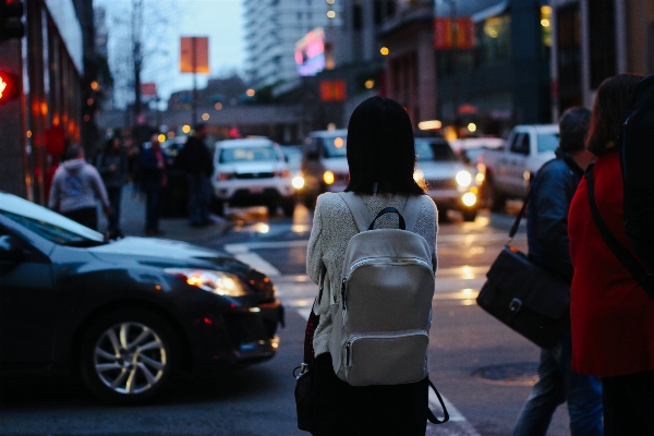 Pedestrian person woman road Photo