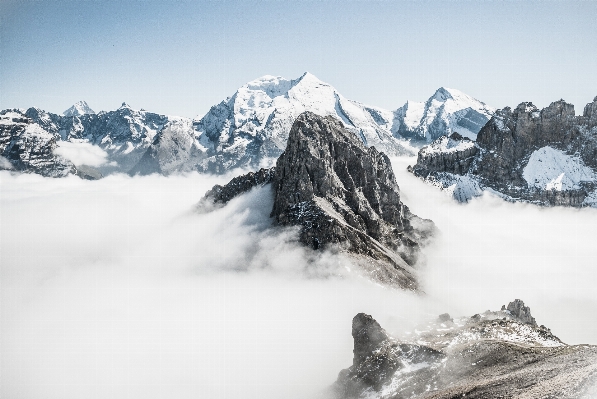 Rock mountain snow winter Photo