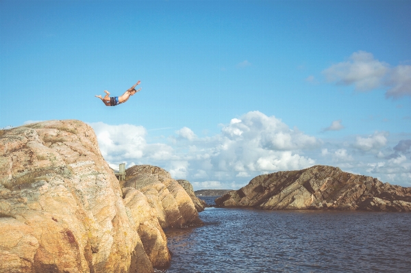 Man beach sea coast Photo