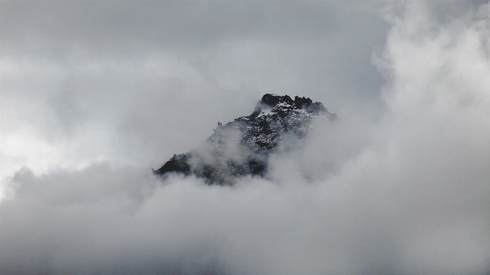 Rock berg schnee wolke Foto