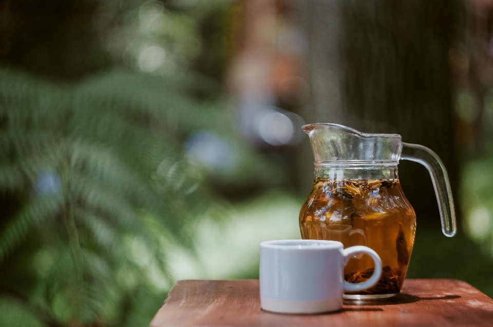 Wood tea morning cup