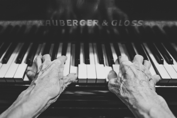 Hand music black and white keyboard Photo