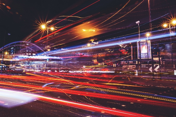 Light traffic car night Photo