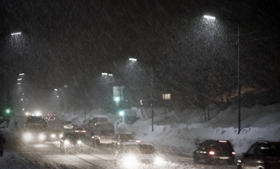 Snow winter night weather