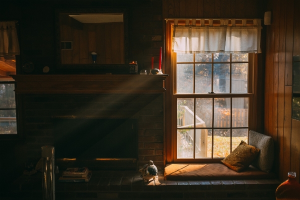 Light wood house window Photo