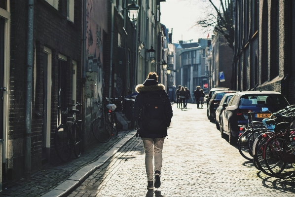 Pedestrian walking person road Photo