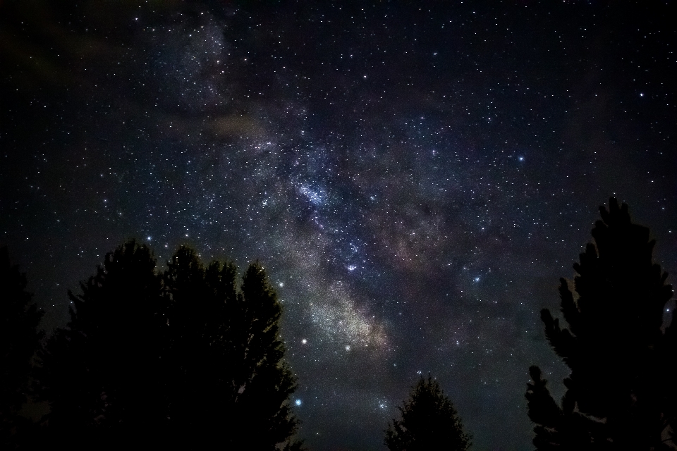 Cielo notte stella via lattea
