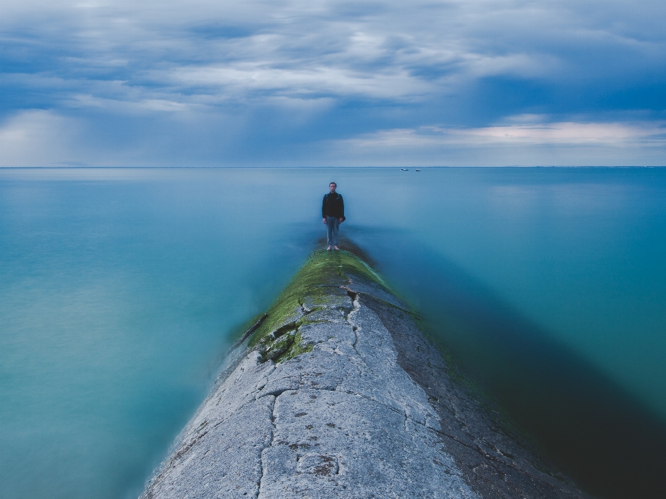 Man beach sea coast