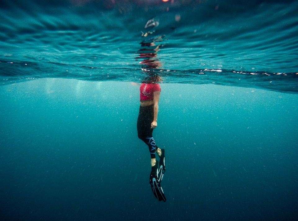 Sea water ocean person