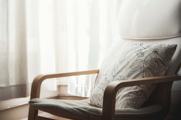 Wood white chair window Photo