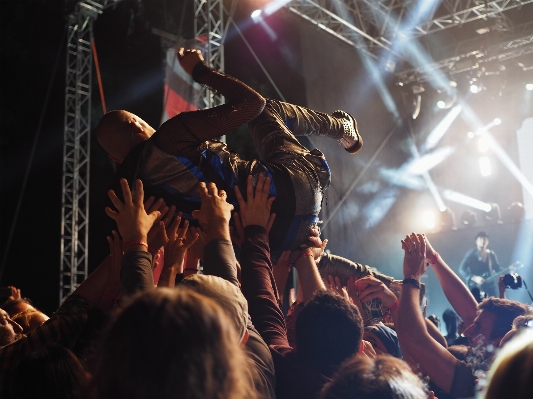 Person music guitar crowd Photo