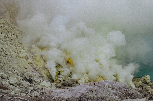 Rock mountain smoke volcano Photo