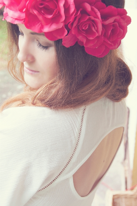 Cabelo flor pétala chapéu