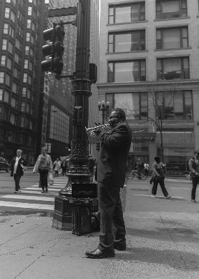 Pedestrian black and white road street Photo