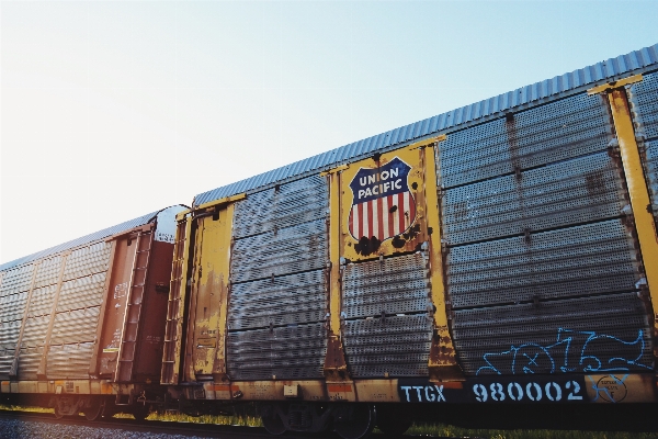 Railroad train track advertising Photo