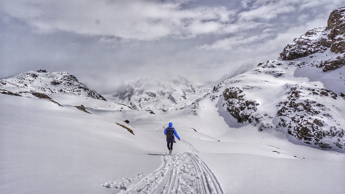 Berg schnee winter wolke Foto