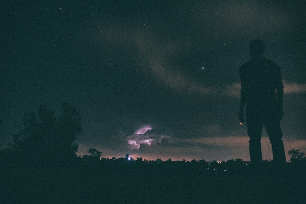 Man horizon light cloud Photo