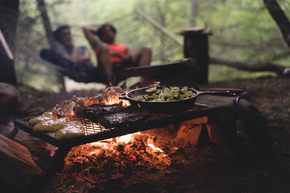 Outdoor dish food fire